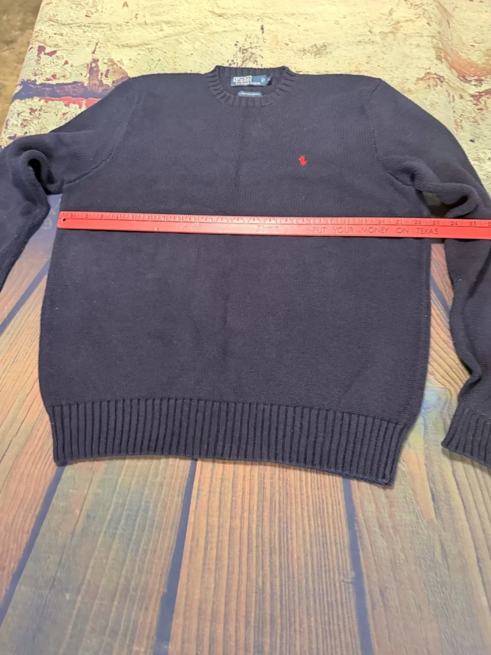 Vtg. 90’sPolo by Ralph Lauren Navy Crewneck Sweater with Red Pony